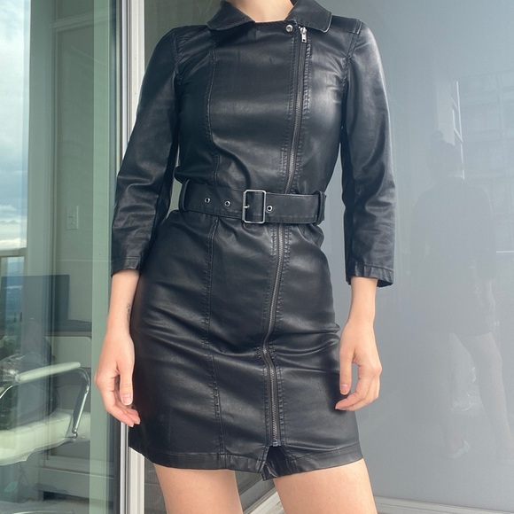 H&M Biker dress faux leather